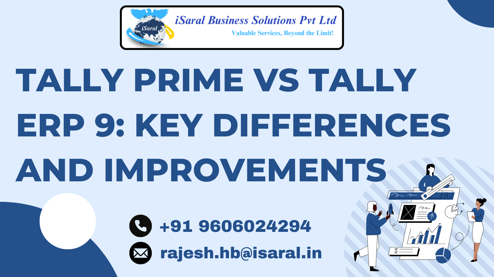Blue and White Illustrative Marketing Plan Presentation TALLY PRIME VS. TALLY ERP 9